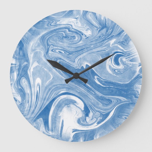 Colourful Marble Art Pattern. Large Clock (Front)