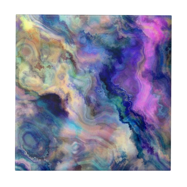 Colourful marble ceramic tile (Front)