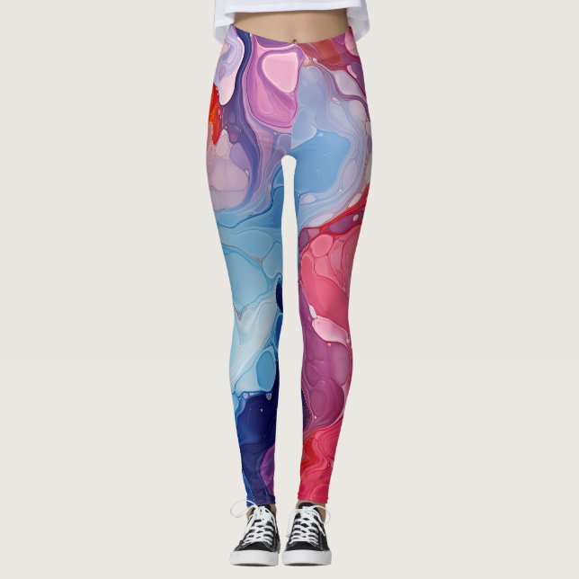 Colourful marble leggings (Front)
