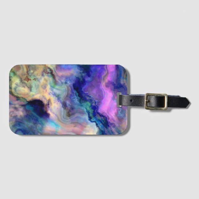Colourful marble luggage tag (Front Horizontal)