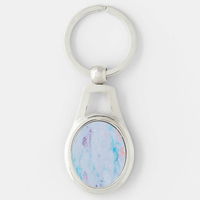Colourful Marble Metal Keychain (Front)