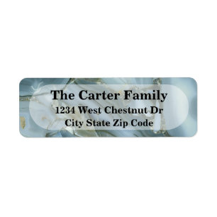 Colourful marble office address return label