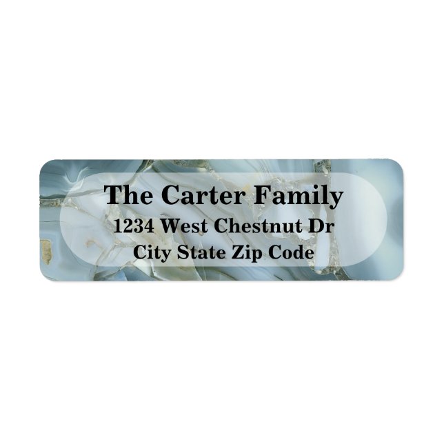 Colourful marble office address return label (Front)