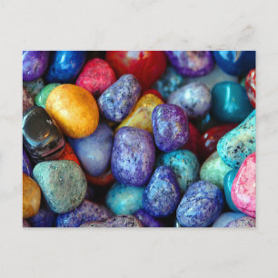 Colourful marble pebbles postcard