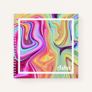 Colourful Marble Personalised Sketch Notebook