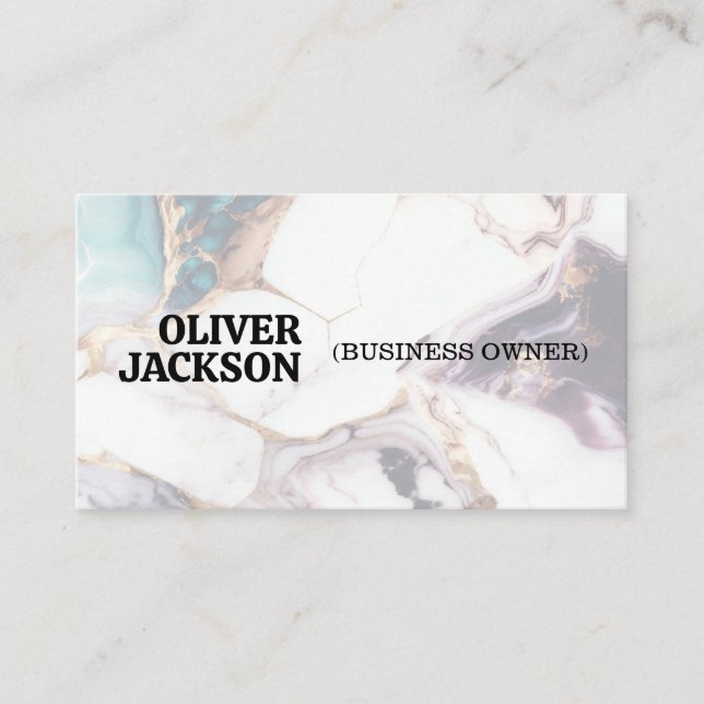 Colourful Marble Texture Background Business Card (Front)
