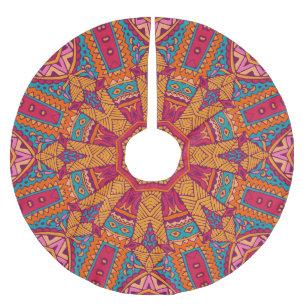 Colourful marble texture, high-resolution interior brushed polyester tree skirt