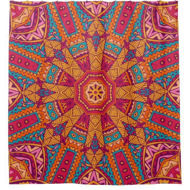 Colourful marble texture, high-resolution interior shower curtain (Front)