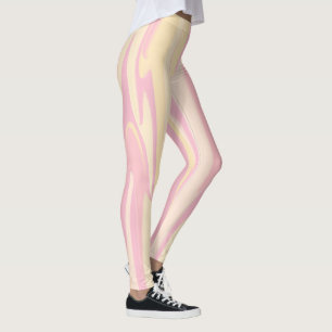 Colourful Marble Wave Pattern   Pink Abstract Leggings