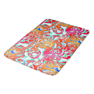 Colourful Marbled Abstract Bath Mat