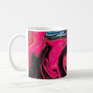 Colourful marbleised painting background. Liquid m Coffee Mug