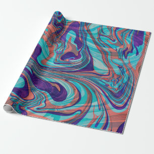 Colourful Marbleised Swirly Background Wrapping Paper