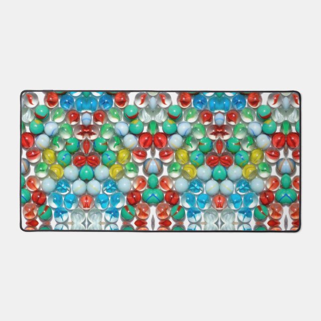 Colourful Marbles Artistic Photo Design Desk Mat (Front)