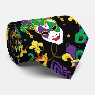 Colourful Mardi Gras Fat Tuesday Patterned Tie