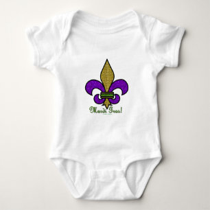 Colourful Mardi Gras Fleur De Lis Baby Bodysuit
