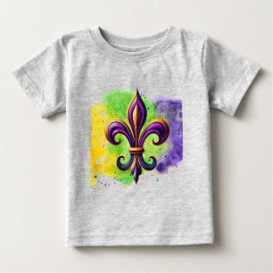 Colourful Mardi Gras Fleur de lis Baby T-Shirt