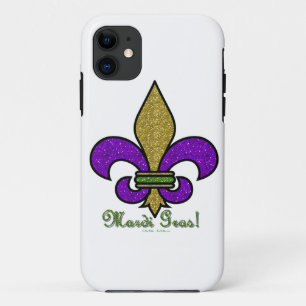 Colourful Mardi Gras Fleur De Lis iPhone 11 Case