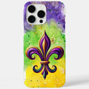 Colourful Mardi Gras Fleur de lis  iPhone 16 Pro Max Case