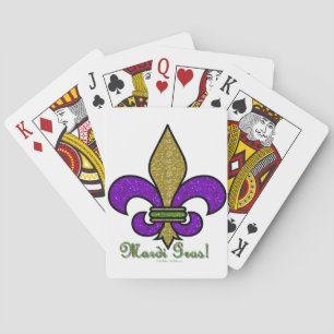 Colourful Mardi Gras Fleur De Lis Playing Cards