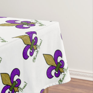 Colourful Mardi Gras Fleur De Lis Tablecloth