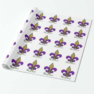 Colourful Mardi Gras Fleur De Lis Wrapping Paper