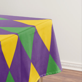 Colourful Mardi Gras Harlequin Green Purple Gold Tablecloth