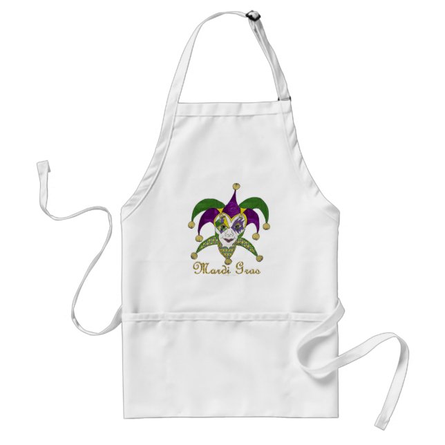 Colourful Mardi Gras Jesters Mask Standard Apron (Front)