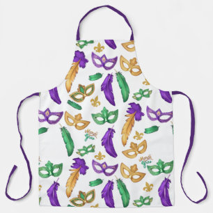 Colourful Mardi Gras patterned  Apron