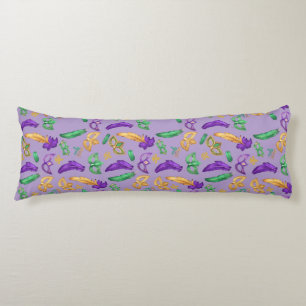 Colourful Mardi Gras patterned Body Cushion