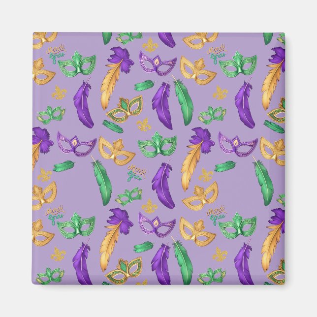 Colourful Mardi Gras patterned  Magnet (Front)