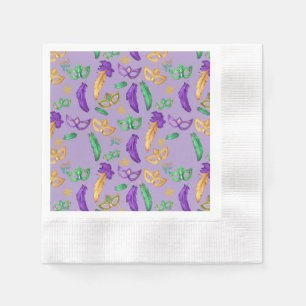 Colourful Mardi Gras patterned Napkin
