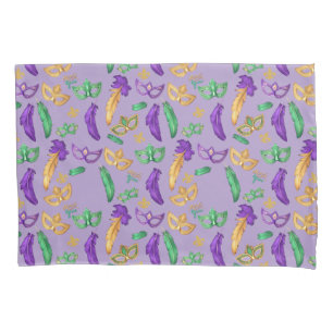 Colourful Mardi Gras patterned Pillowcase