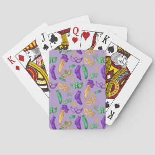Colourful Mardi Gras patterned Playing Cards