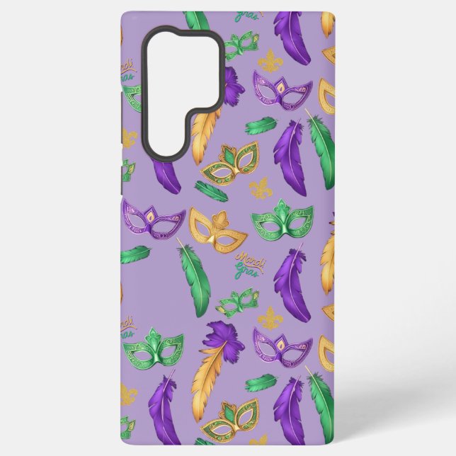 Colourful Mardi Gras patterned  Samsung Galaxy S22 Ultra Case (Back)