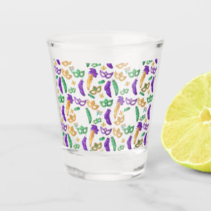 Colourful Mardi Gras patterned Shot Glass