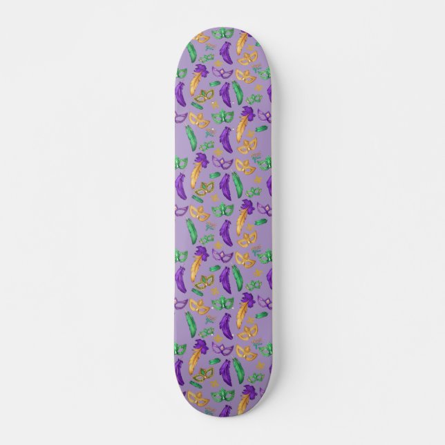 Colourful Mardi Gras patterned  Skateboard (Front)