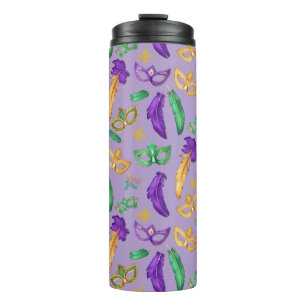 Colourful Mardi Gras patterned  Thermal Tumbler