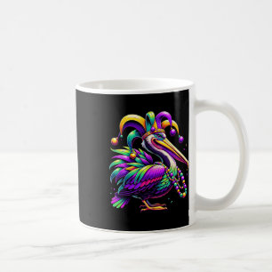 Colourful Mardi Gras Pelican Louisiana Jester Hat Coffee Mug