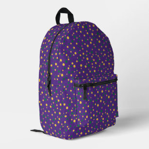 Colourful Mardi Gras polka dot Printed Backpack