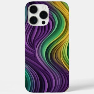 Colourful Mardi Gras wave patterned  iPhone 16 Pro Max Case