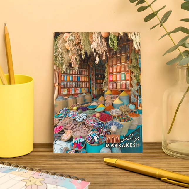 Colourful Marrakech Medina Spices Shop Postcard (Creator Uploaded)