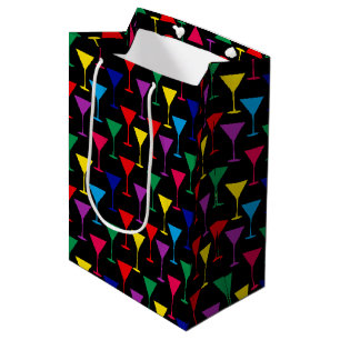 Colourful Martini Cocktail Pattern Medium Gift Bag