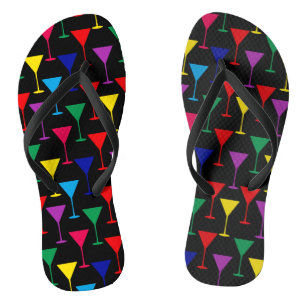 Colourful Martini Cocktail Pattern Thongs