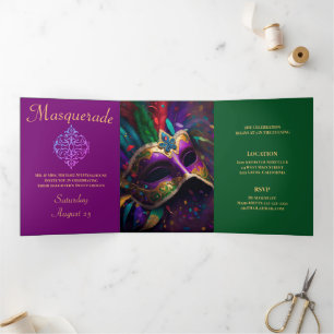 Colourful Masquerade Party Invitation