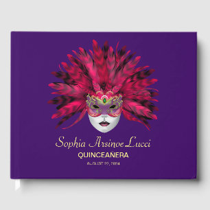 Colourful Masquerade Quinceañera  Guest Book