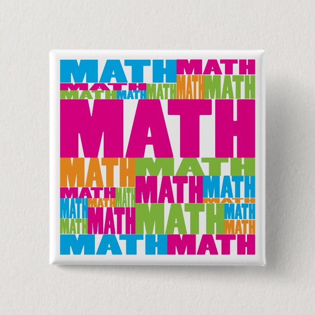Colourful Math 15 Cm Square Badge (Front)