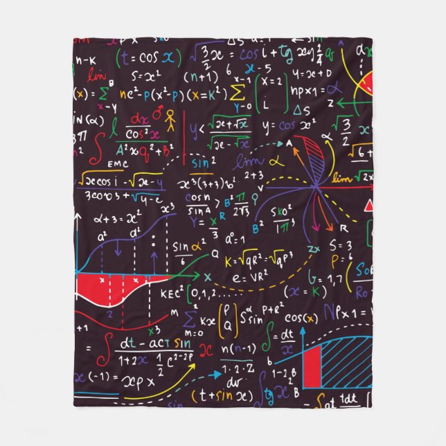 Colourful Math Design for Maths Lovers Fleece Blanket (Front)