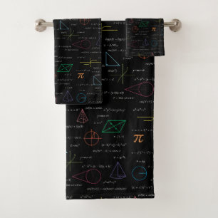 Colourful Mathematics Equations Math Formulas Bath Towel Set