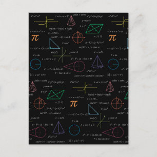 Colourful Mathematics Equations Math Formulas Holiday Postcard