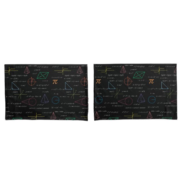 Colourful Mathematics Equations Math Formulas  Pillowcase (Front-Set)